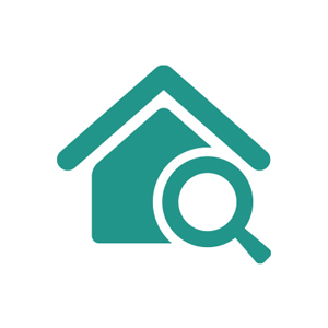 house with search icon