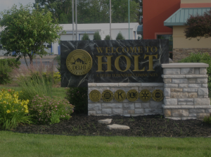 Welcome To Holt sign