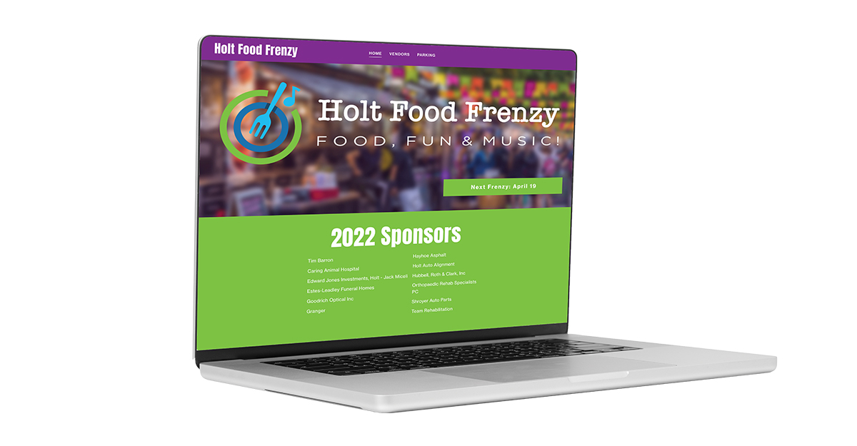 Food Frenzy Website on Laptop
